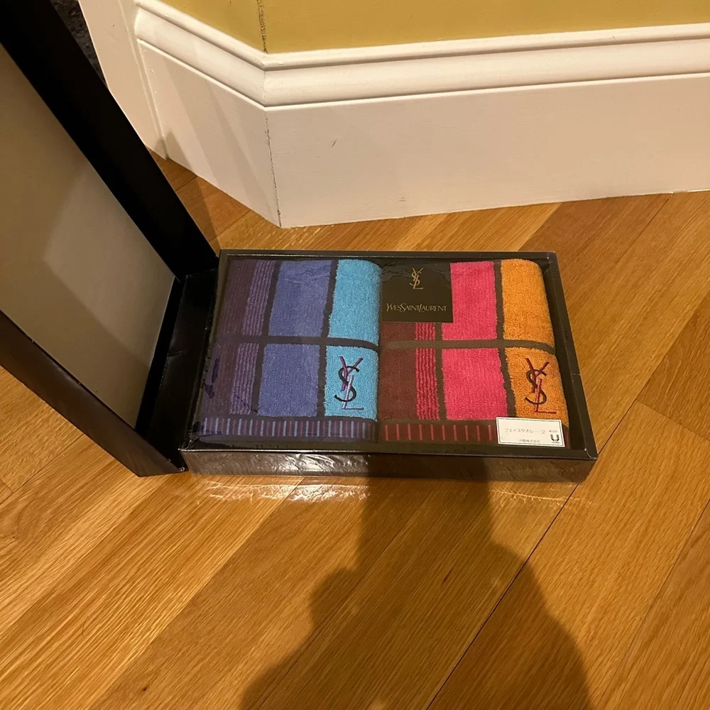 Yves Saint Laurent Vintage YSL Bath Towel Sports Towel Set Deadstock
